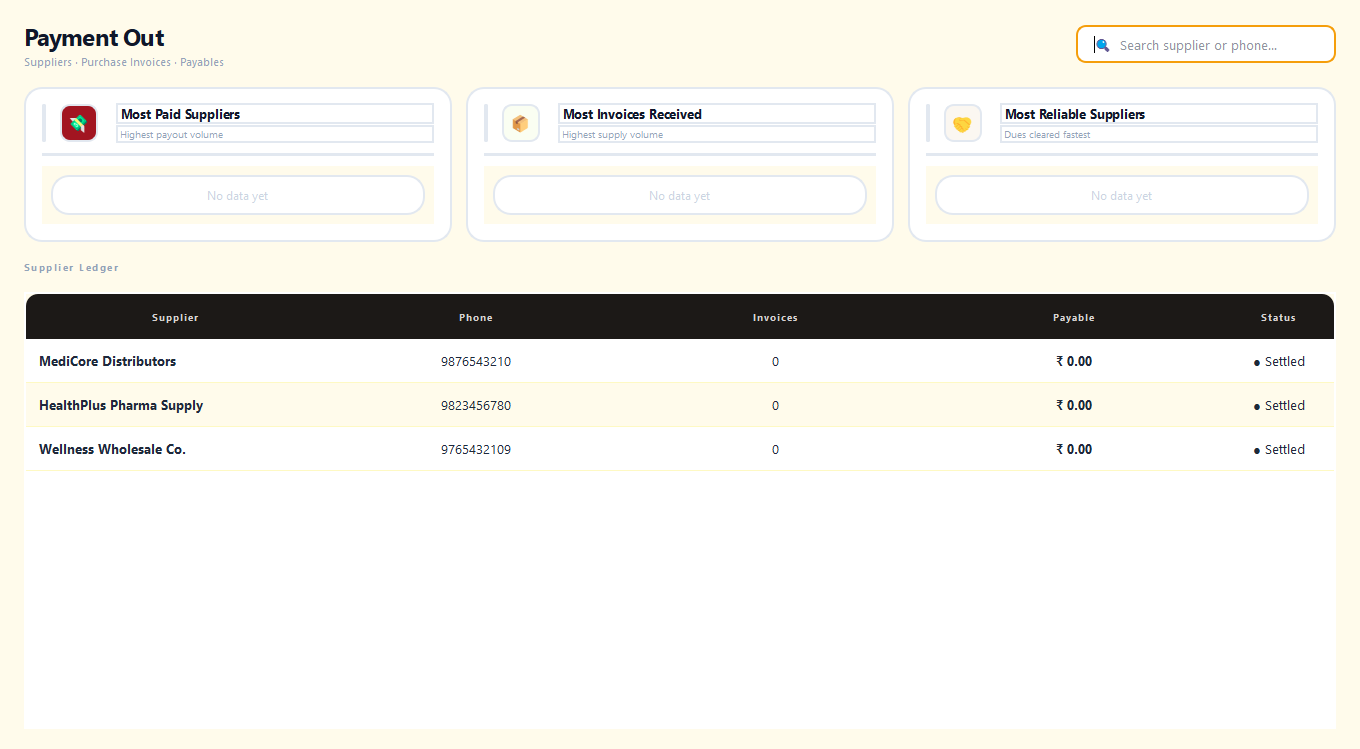 Automate supplier ledger with payables and reliability insight panels