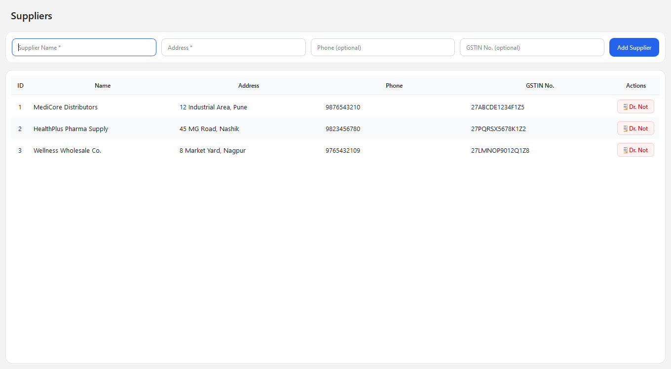 Automate supplier directory with GSTIN and debit note actions